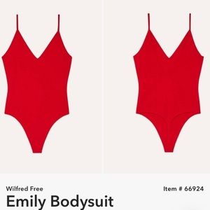Aritzia Wilfred Red Bodysuit